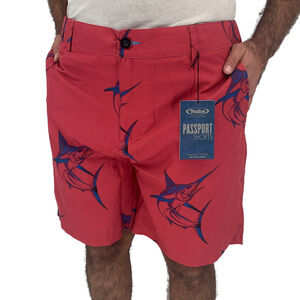 NATIVE OUTFITTERS Passport Shorts Size 42 NEW $68 Blue Marlin Red Water Boating